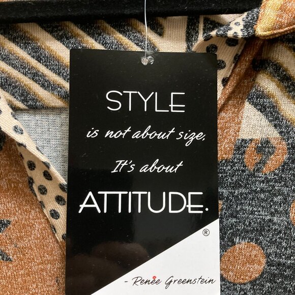 Attitudes by Renee Tunic size 1X color--Brown/Black - Picture 6 of 9